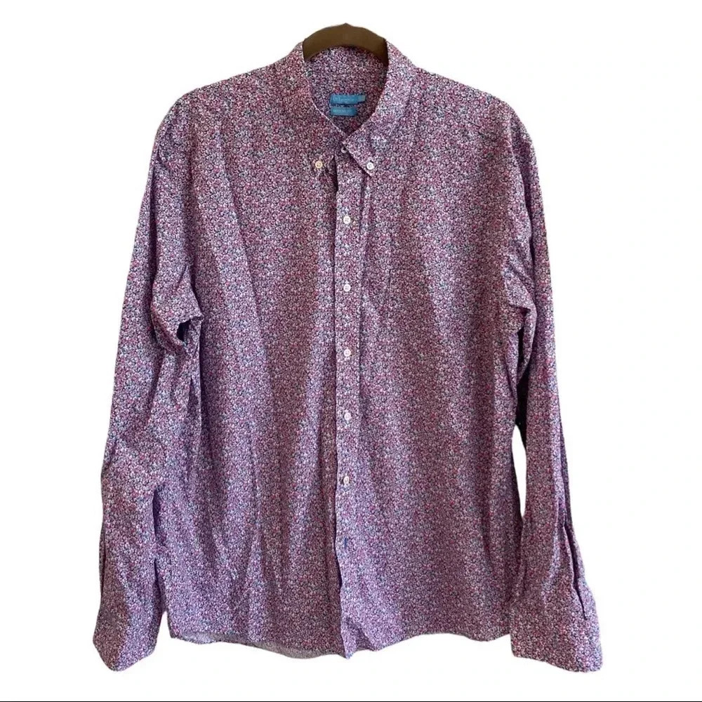 J. McLaughlin Mens Modern Fit Shirt Floral XL